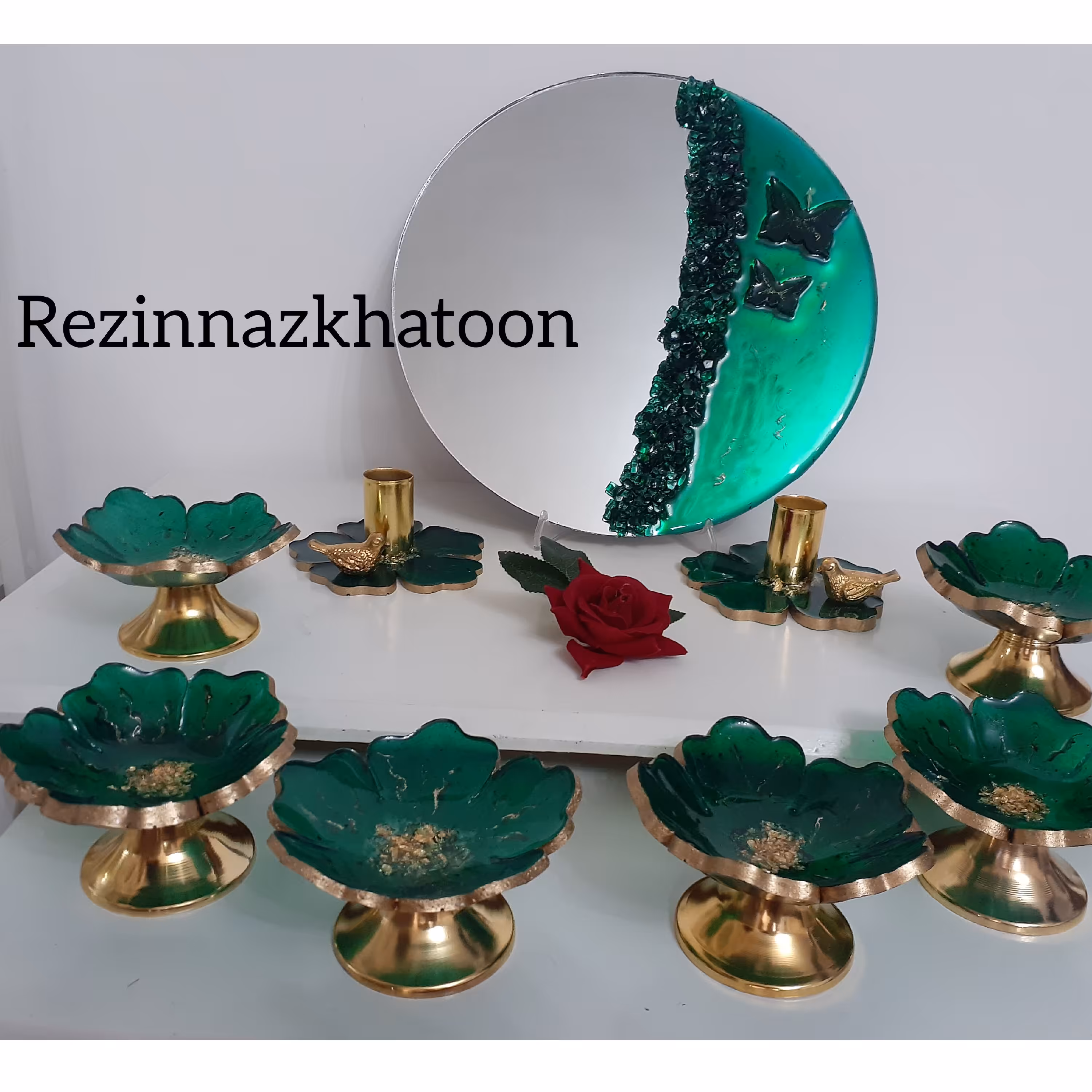 هفت سین رزینی رنگ سبز 