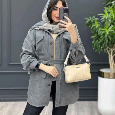 مانتو اسپرت زنانه مخمل کبریتی مدل شکت کبریتی نارون 2