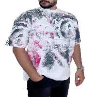 تی شرت مردانه اورسایز سفید دیورسو Diverso کد 4710
