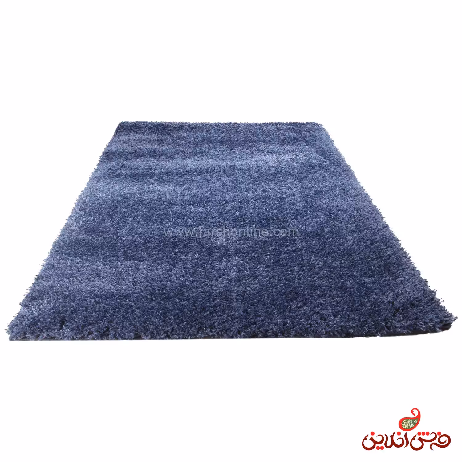 فرش شگی نخ ترک فلورین سرمه ای