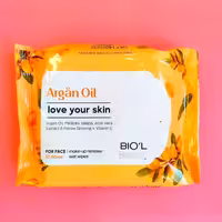 دستمال مرطوب بیول با روغن آرگان مناسب پوست خشک و حساس مخصوص  پاک کردن آرایش با عصاره لاله عباسی  ضد جوش و ضد حساسیت 