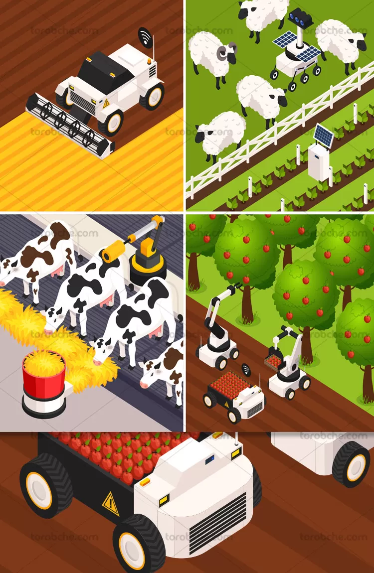 وکتور کشاورزی و دامداری مدرن | گرافیک با طعم تربچه