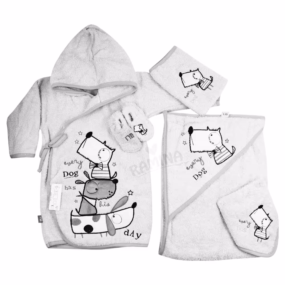 ست حوله نوزادی 5 تکه پسرانه طرح سگ مادرکر Mothercare