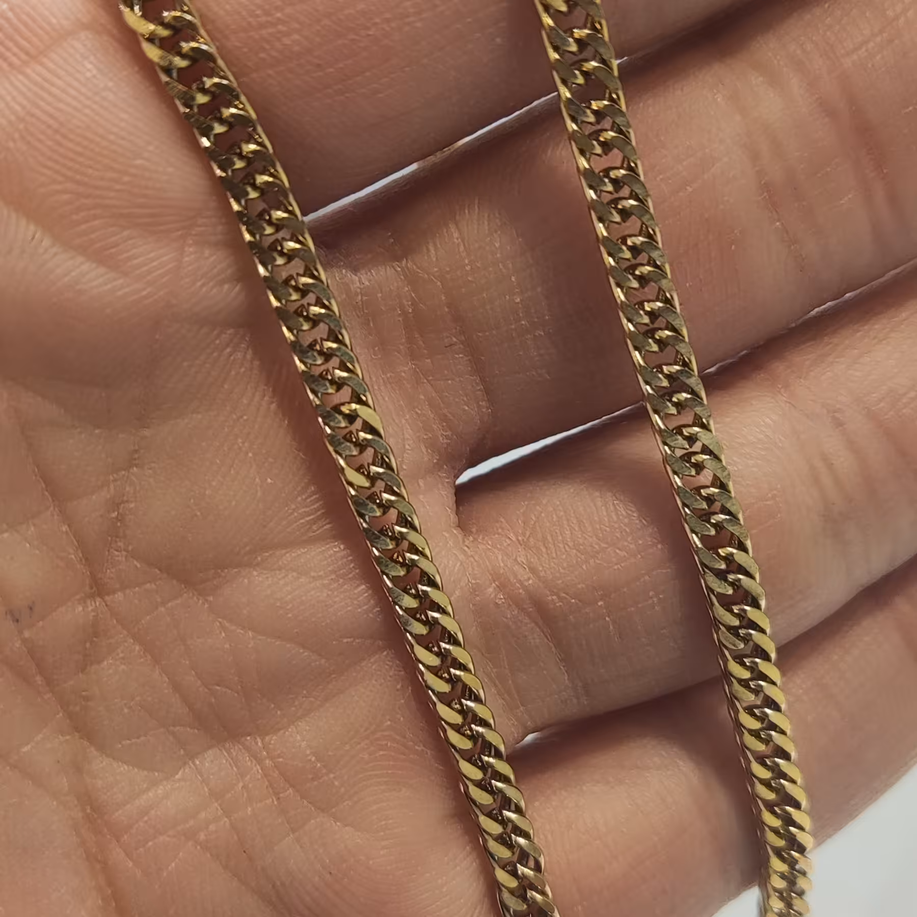 زنجیر طلایی کارتیر 4میل بافت دوبل استیل