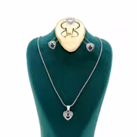 نیم ست نقره زنانه - قلب و قفل - مدل SS-01