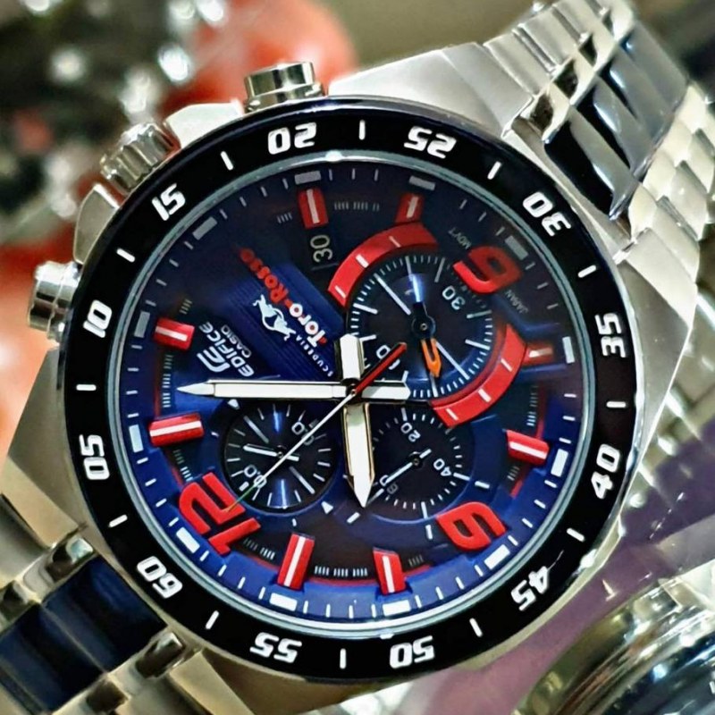 ساعت مچی مردانه کاسیو ادیفایس 3 موتور فعال کرنوگراف موتور اصلی ژاپنی casio
