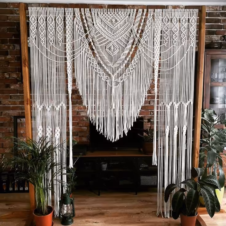 پرده مکرومه کد04