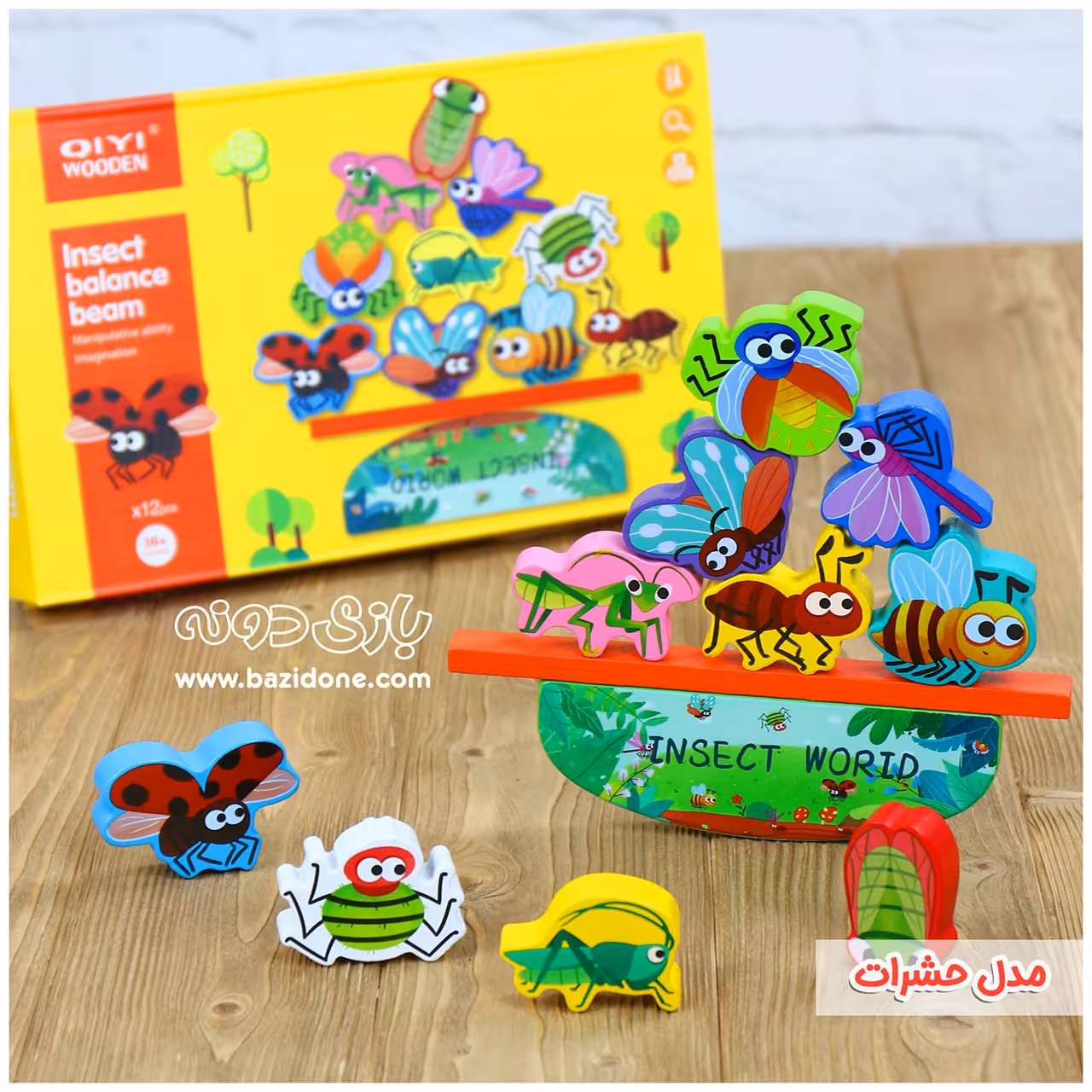 بازی فکری تعادلی چوبی مدل حشرات 