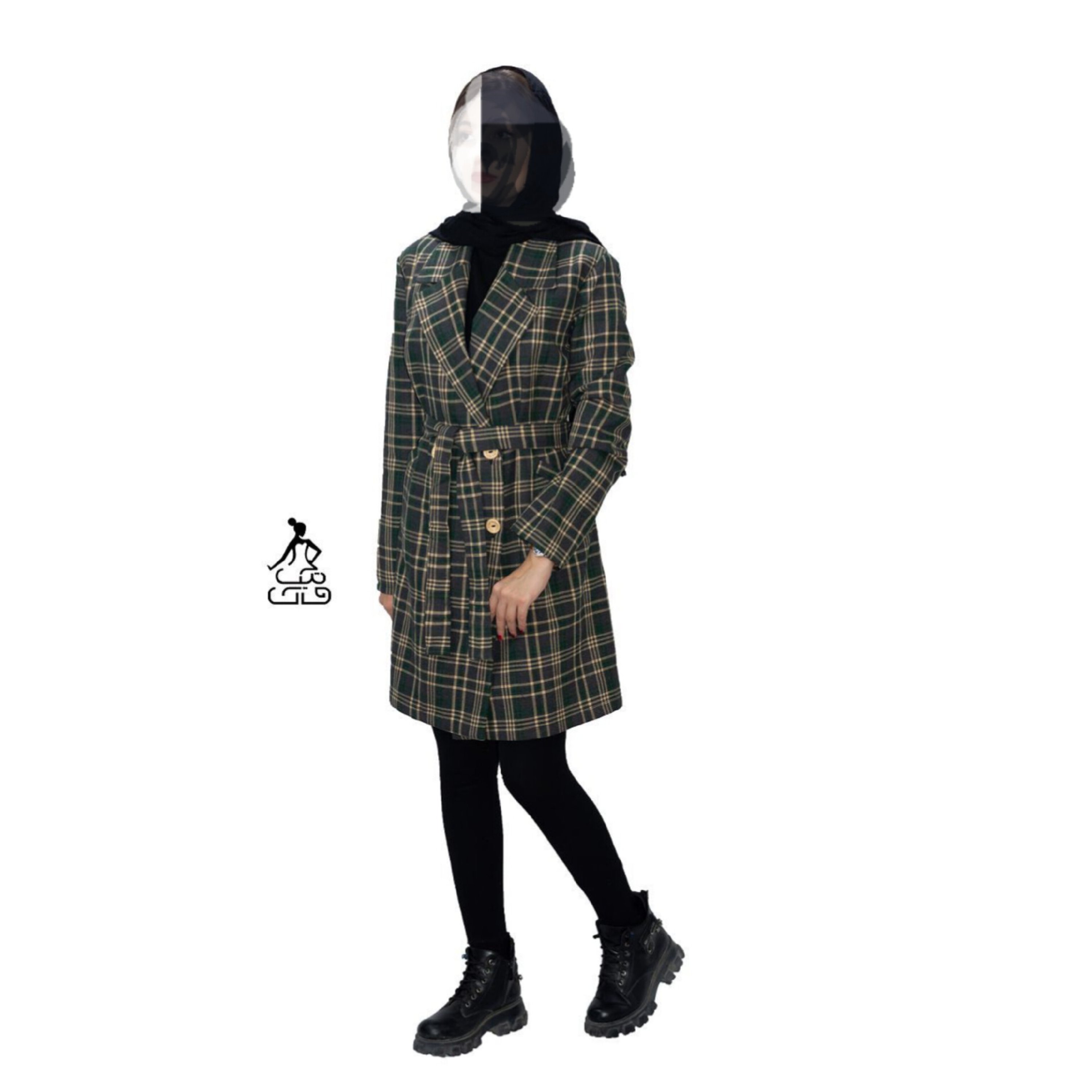 مانتو کتی کشمیر چهارخونه پاییزه