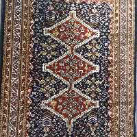 فرش پاتریس فرش گلیم عشایری400شانه طرح سه حوض سرمه ای سایزکناره یک دریک ونیم متری