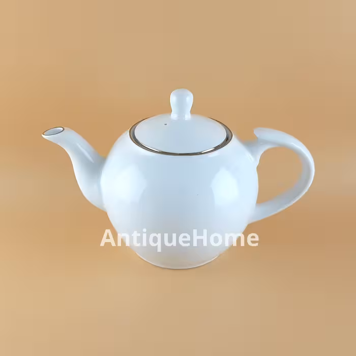 قوری چینی تقدیس مدل گرد خط طلا سایز 4 کوپ