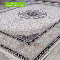 فرش ماشینی طرح نایین رنگ کرم طلا کوب700شانه تمام نخ تراکم255012متری