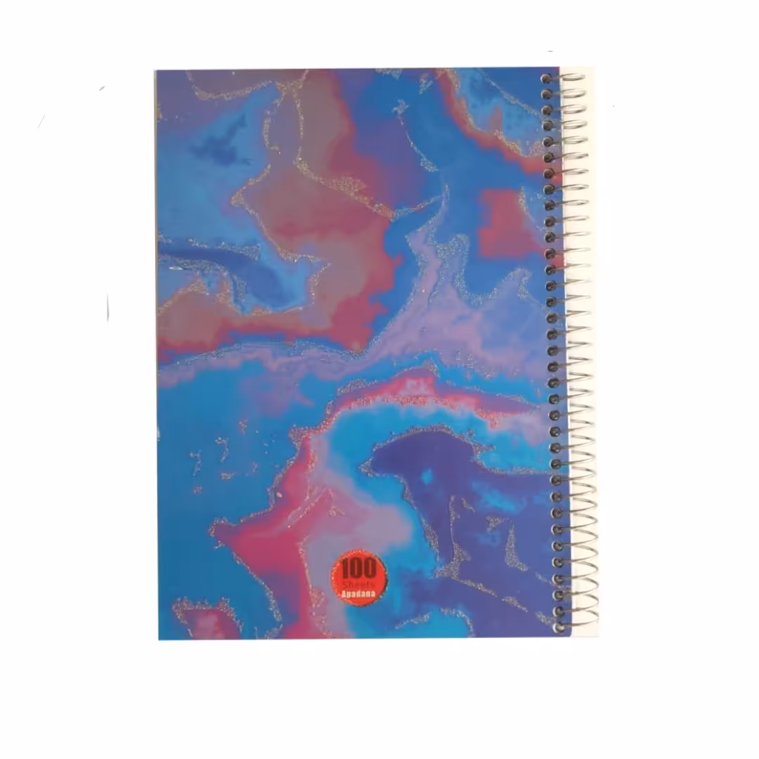 دفتر سیمی 100 برگ طرح آبرنگ اکلیلی 