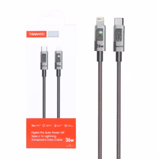 کابل تبدیل فست شارژ Type-C to Lightning ترانیو مدل CL-1 به طول 1.2 متر