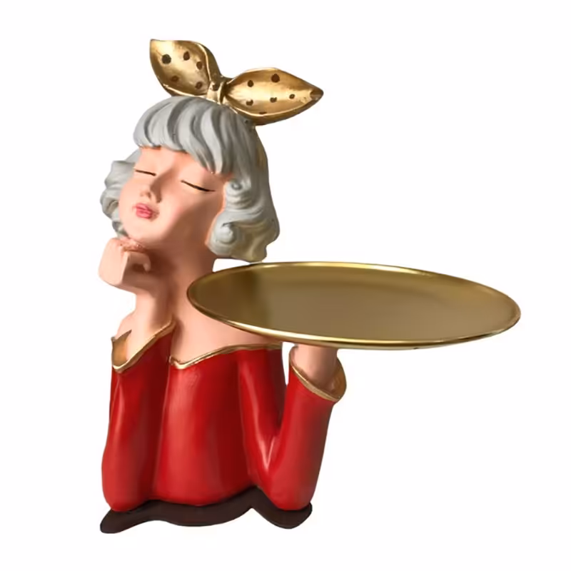 مجسمه دختر سینی به دست 2