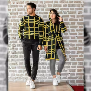 ست بافت زوج مانتو بلوز مناسب شب یلدا