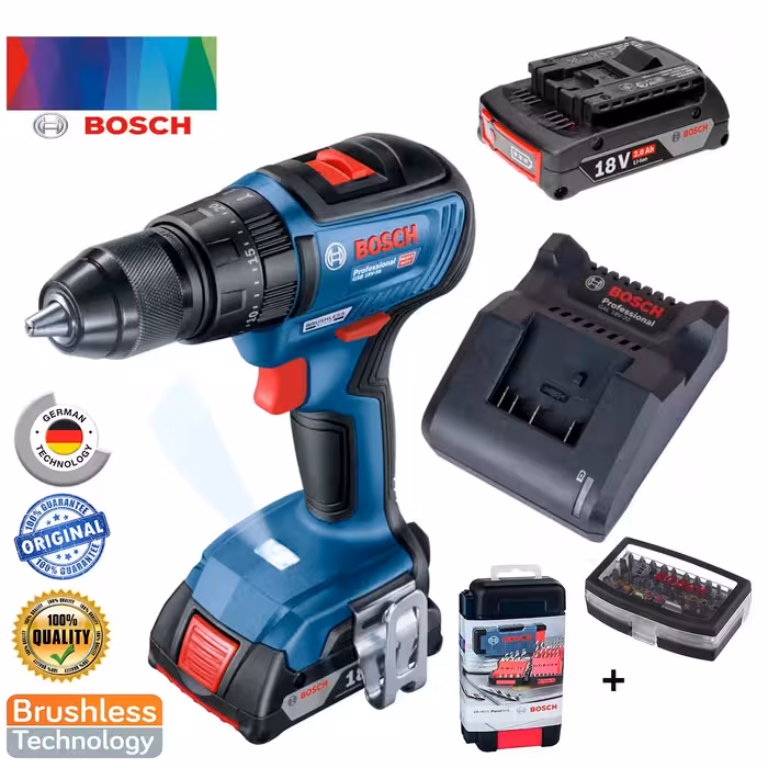 دریل شارژی چکشی بوش مدل GSB 18V-50 EC Motor 5َAh  (موتور براشلس تسلای آمریکا)