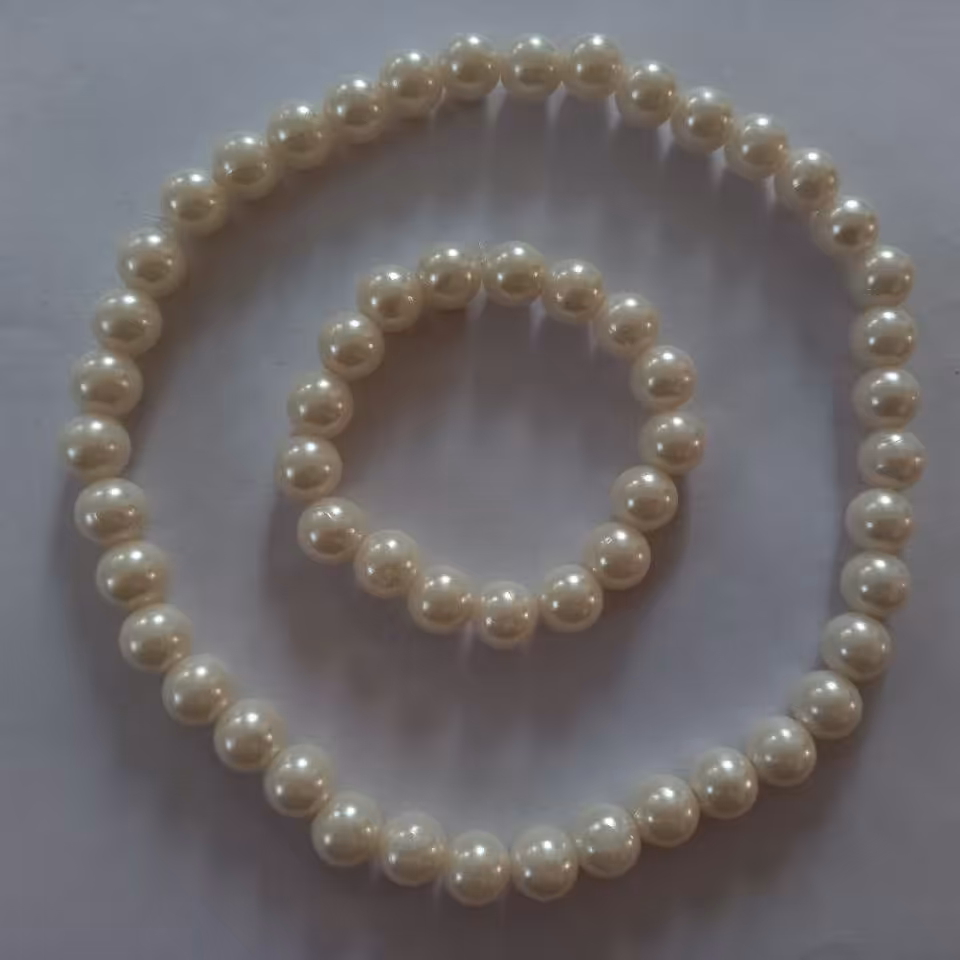 ست دستبند و گلوبند مرواریدی