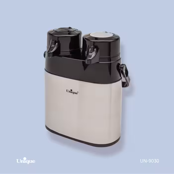 فلاسک دوقلو 1.3 لیتر استیل شیشه دار یونیک UN-9030(پس کرایه)