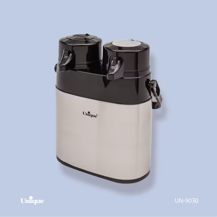 فلاسک دوقلو 1.3 لیتر استیل شیشه دار یونیک UN-9030(پس کرایه)