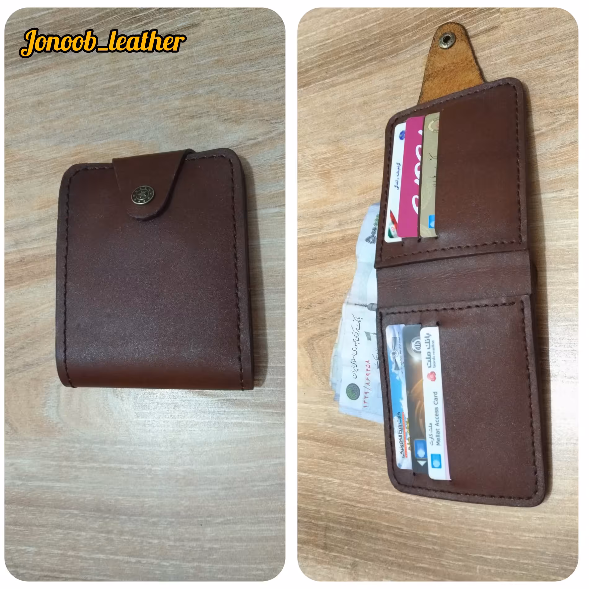 کیف پول تاشو چرم طبیعی