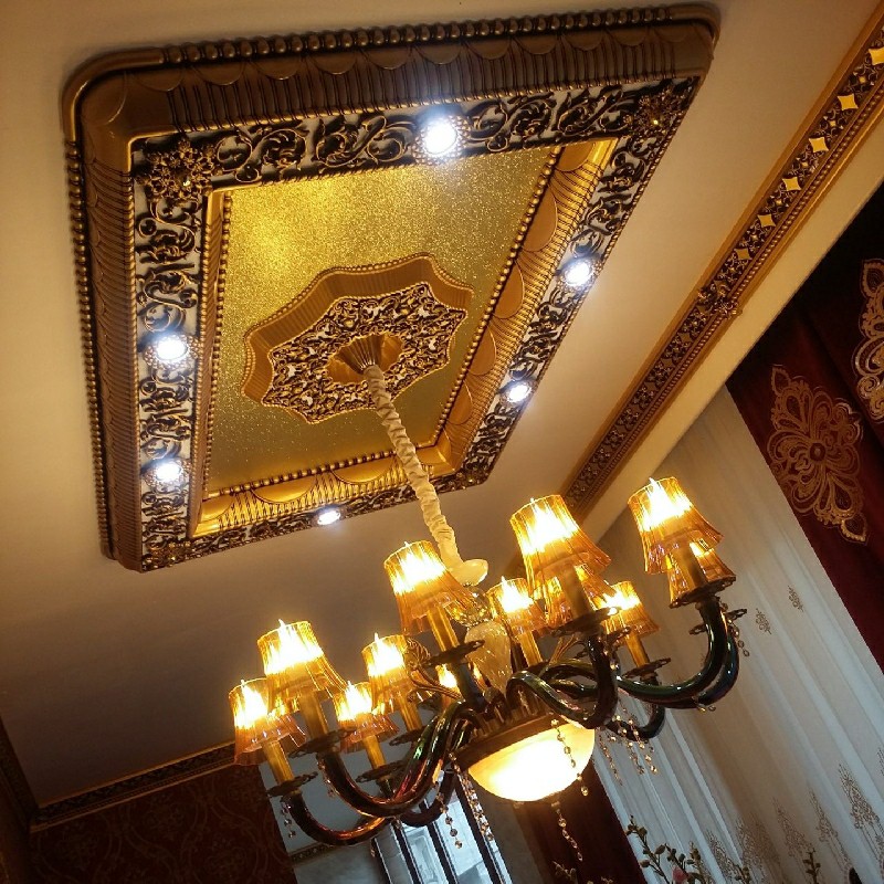 دور لوستری ( گل سقفی ) ( قاب سقفی ) مدل نورا طرح اکتا ابعاد 110 در 150 سانتیمتر مربع.