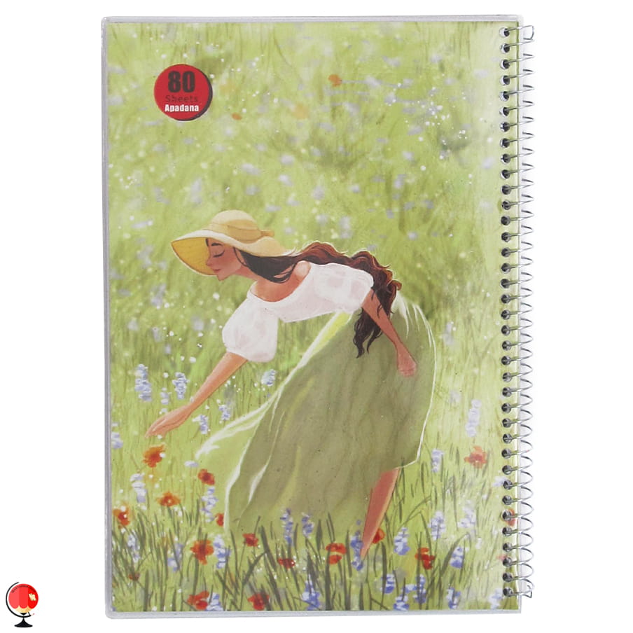 دفتر مشق 80 برگ سیمی مجلد طرح شقایق آپادانا