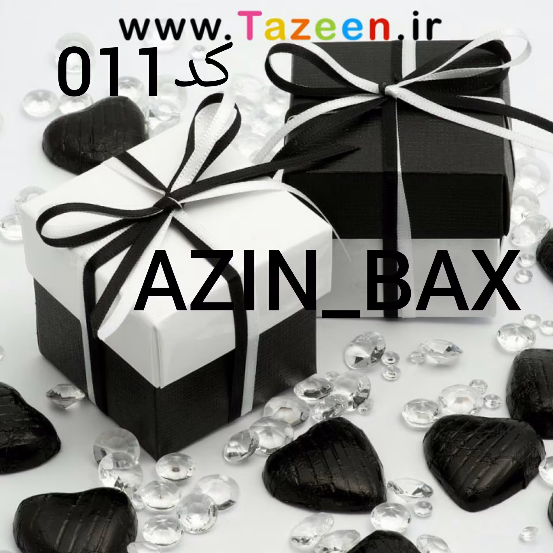 جعبه کادو  مربع دو رنگ تزئین شده با دو رنگ ربان درب جدا پک 6 عددی رنگبندی کامل 