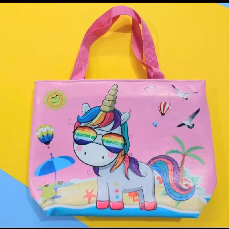 کیف دستی عروسکی فانتزی دو طرف استیکری جذاب و کاربردی اسب تک شاخ