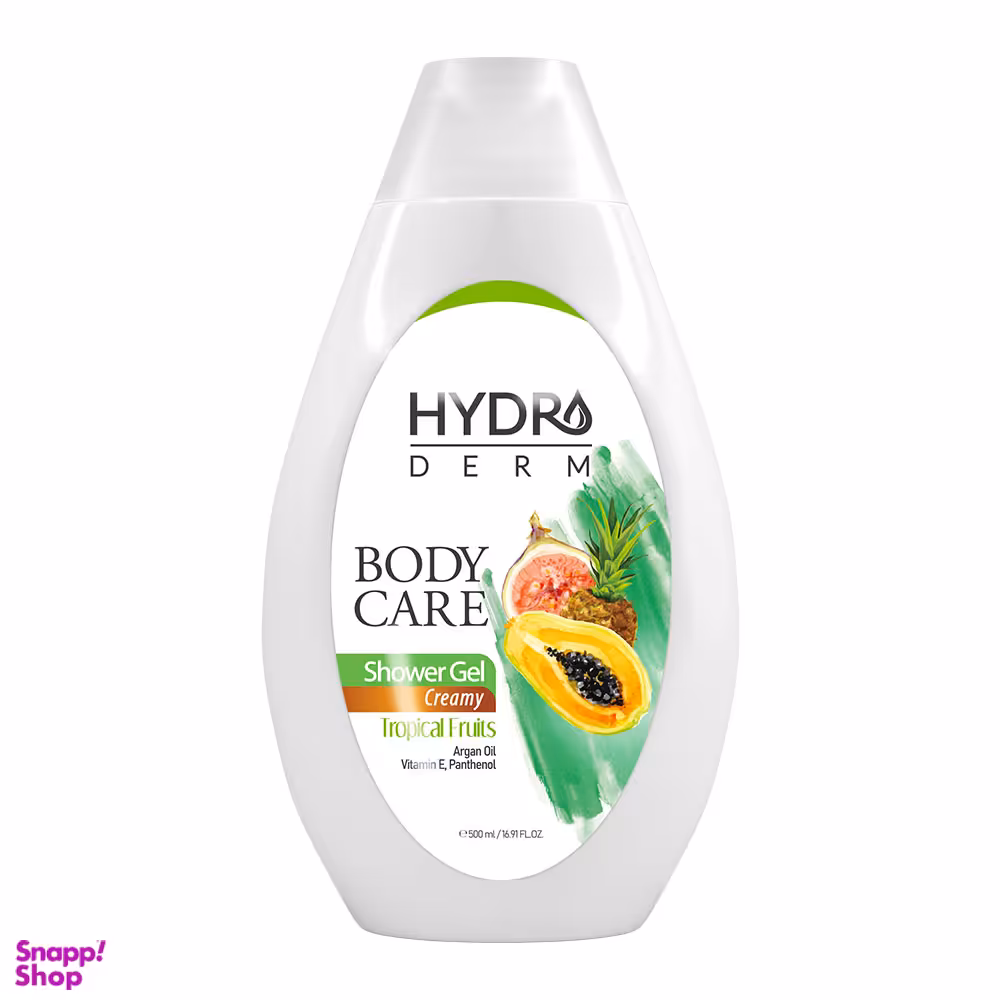 شامپو بدن کرمی هیدرودرم (Hydroderm) با رایحه میوه های استوایی حجم 500 میلی لیتر