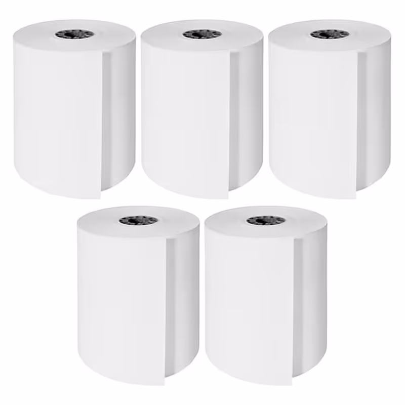 خرید رول کاغذ حرارتی 8 سانتی 38 متری (چاپ مشکی)