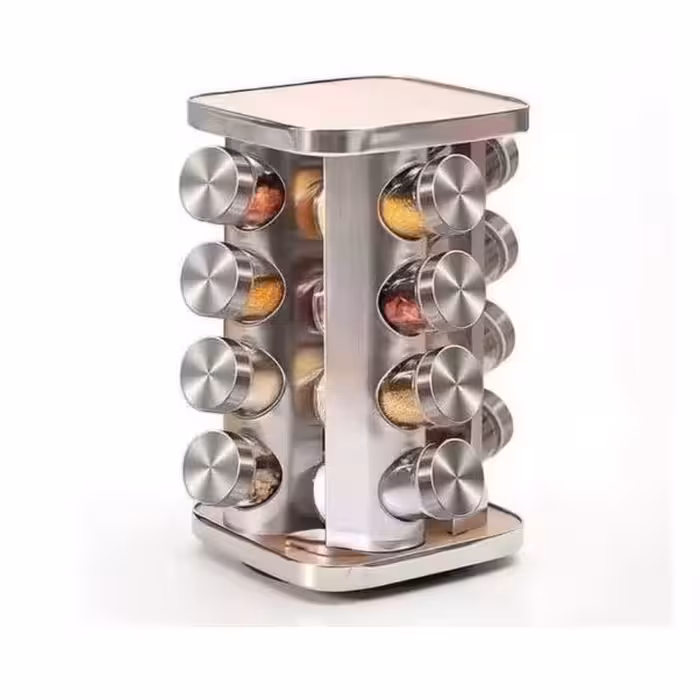 ادویه استیل گردان 16 تایی مربع کد 7105 با ارسال رایگان