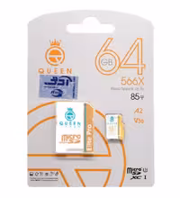 کارت حافظه microSDHC کوئین تک مدل 566X plus کلاس 10 استاندارد U3 سرعت 85MB/s به همراه آداپتور ظرفیت 64 گیگابایت