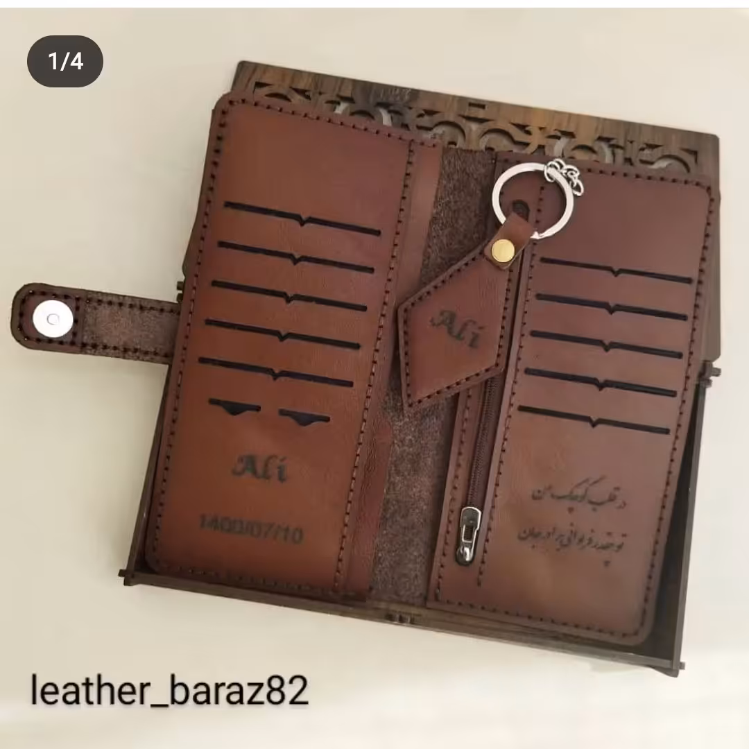 کیف پول چرم طبیعی دست دوز گاوی ( کیف دستی)