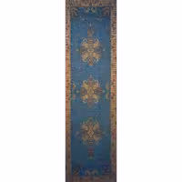 رومیزی رانر ترمه ابریشم  کد TRRA44  نفیس  رنگ آبی  آستر آبی