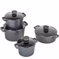 سرویس قابلمه 8 پارچه یونیک نقره ای مدل دیاموند کد un-8501