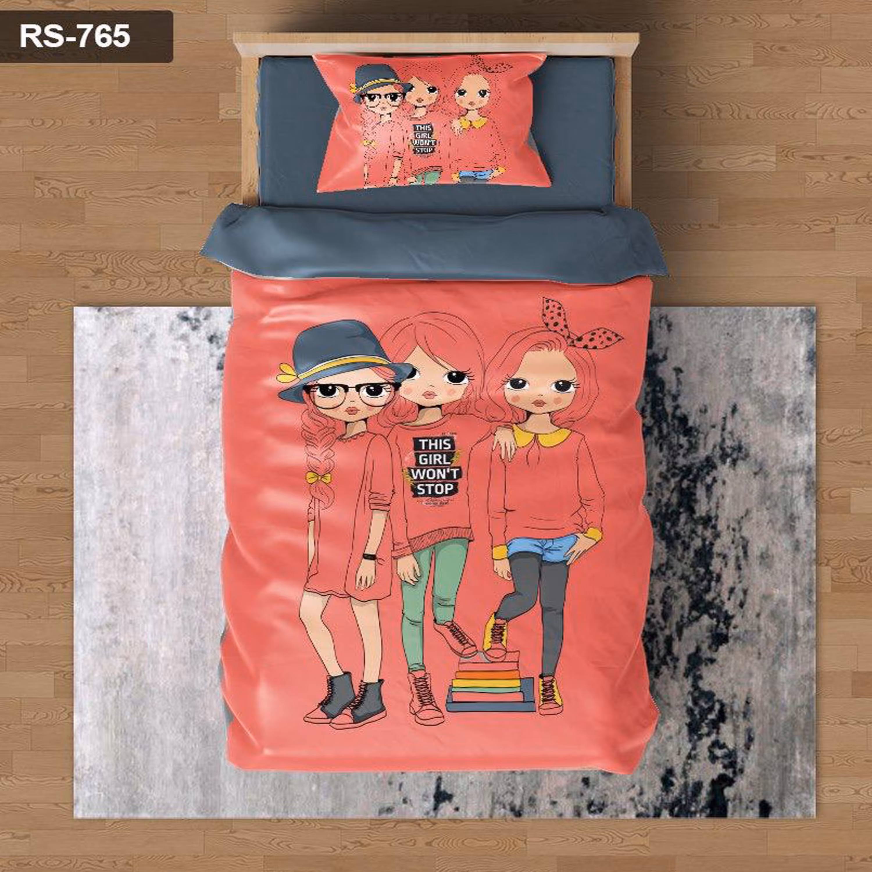 سرویس روتختی 1 نفره تنسل چاپی برندترک لند (Turk Land)  کد rs 765