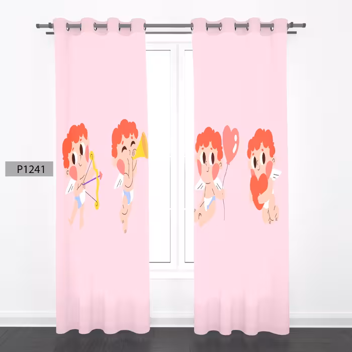 پرده هازان چاپی دو قواره دوخته شده پانچ شده هر قواره عرض 140ارتفاع190کد1241