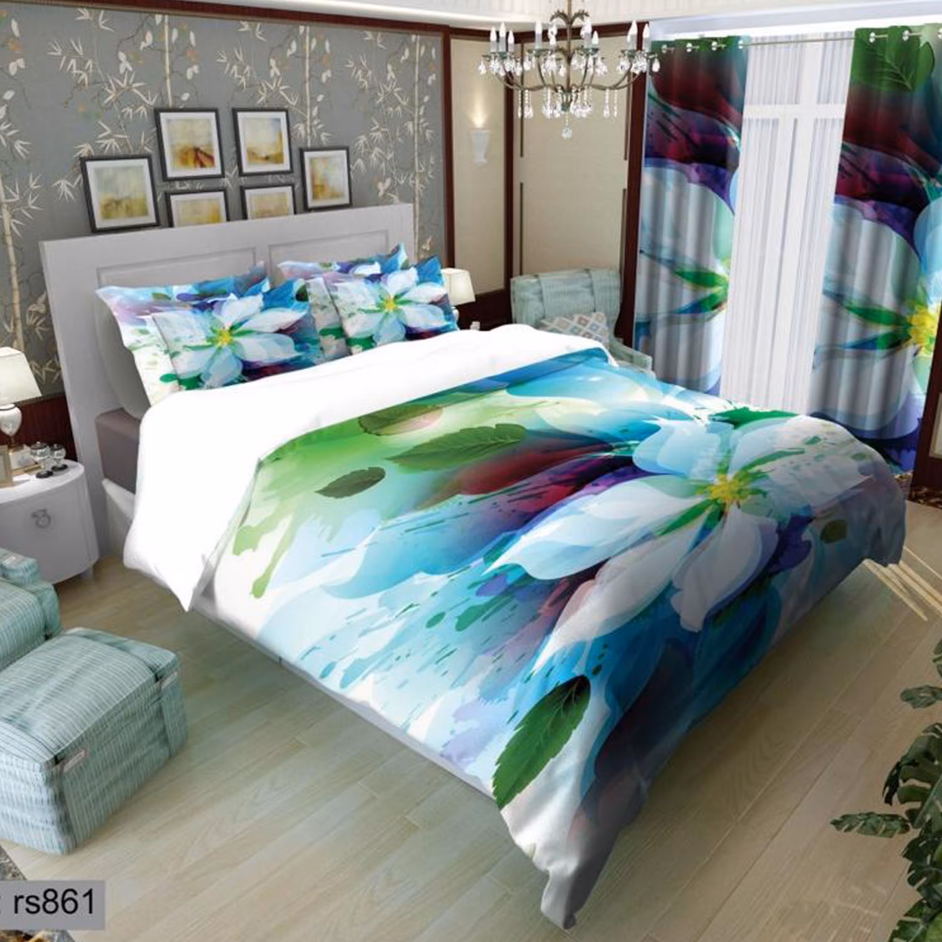 سرویس روتختی 1 نفره تنسل چاپی برندترک لند (Turk Land)  کد rs 861