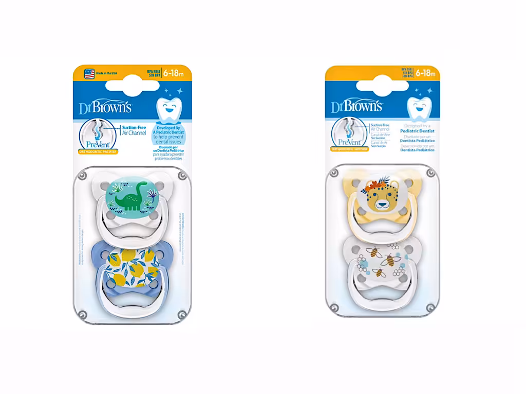 پستانک  سیلیکونی ارتودنسی نوزادی 18-6 ماه دوعددی دکتر براون Dr Browns