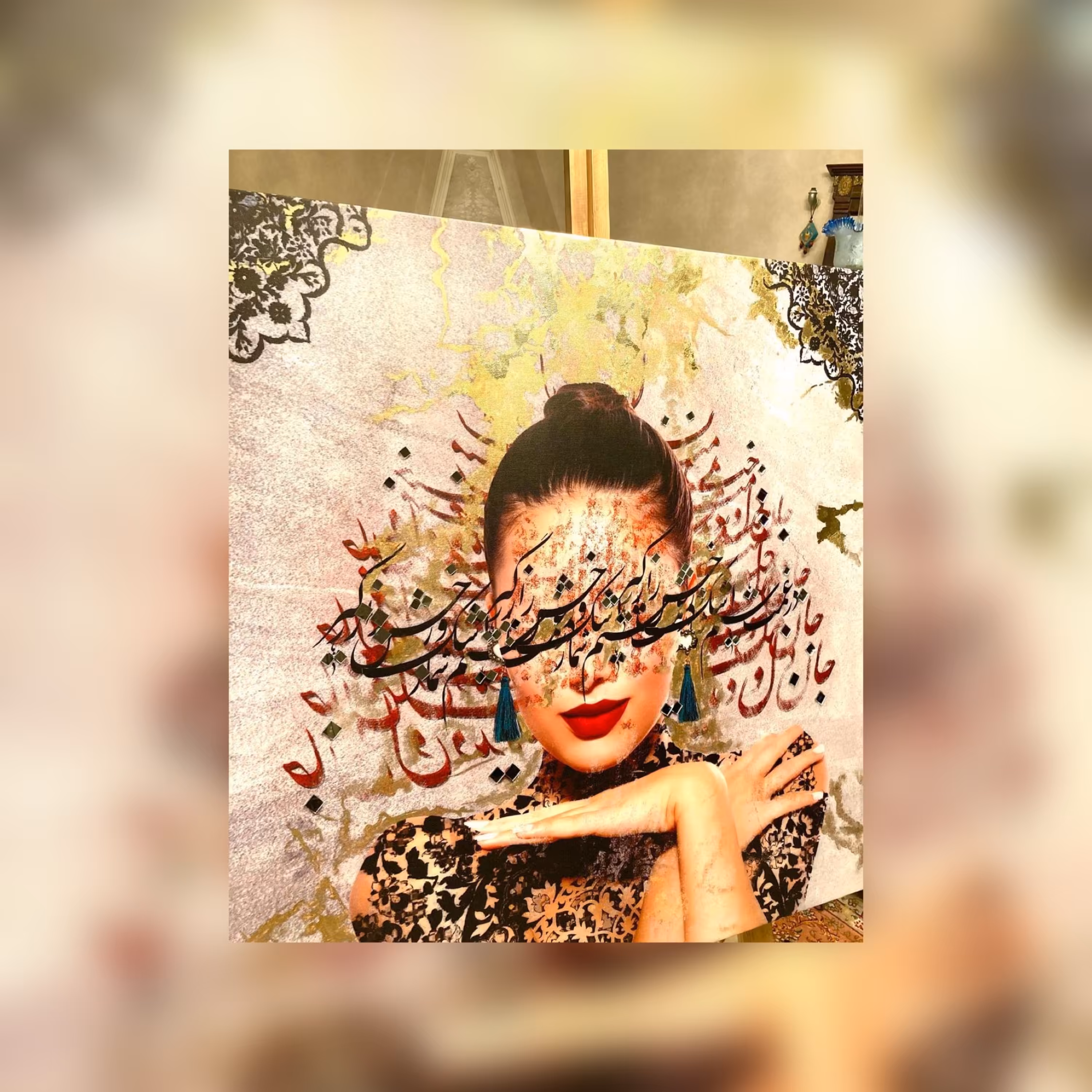 تابلو دیجیتال آرت با برجسته کاری شده با آیینه 