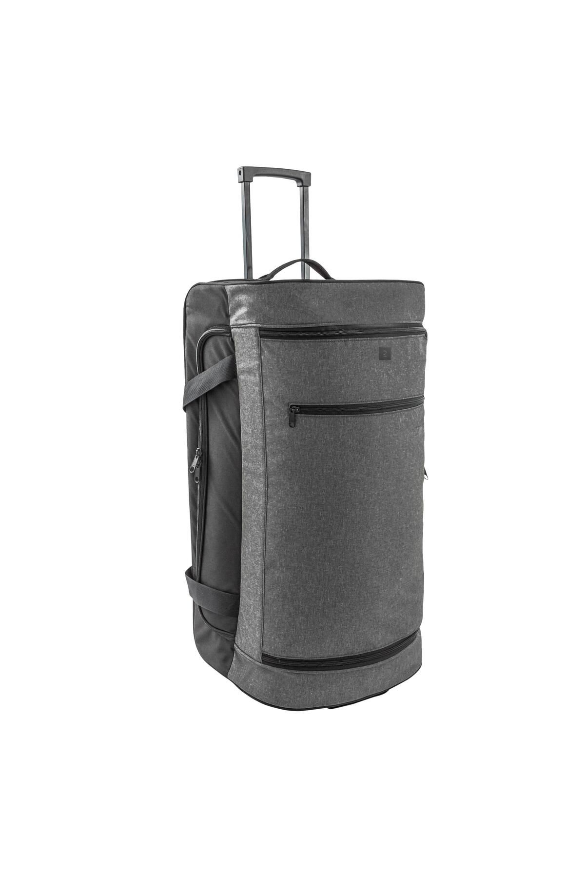 چمدان و ساک مشکی مردانه زنانه سیاه خاکستری 70L ضروری است Decathlon