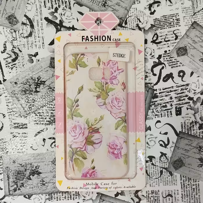 قاب - کاور - گارد ژله ای طرح گل مناسب برای سامسونگ Galaxy S7 Edge