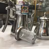 کتری یک لیتری عربی استیل به همراه  توری ، مارک چین 