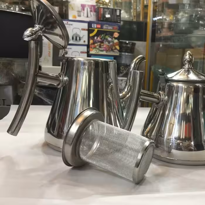 کتری یک لیتری عربی استیل به همراه  توری ، مارک چین 