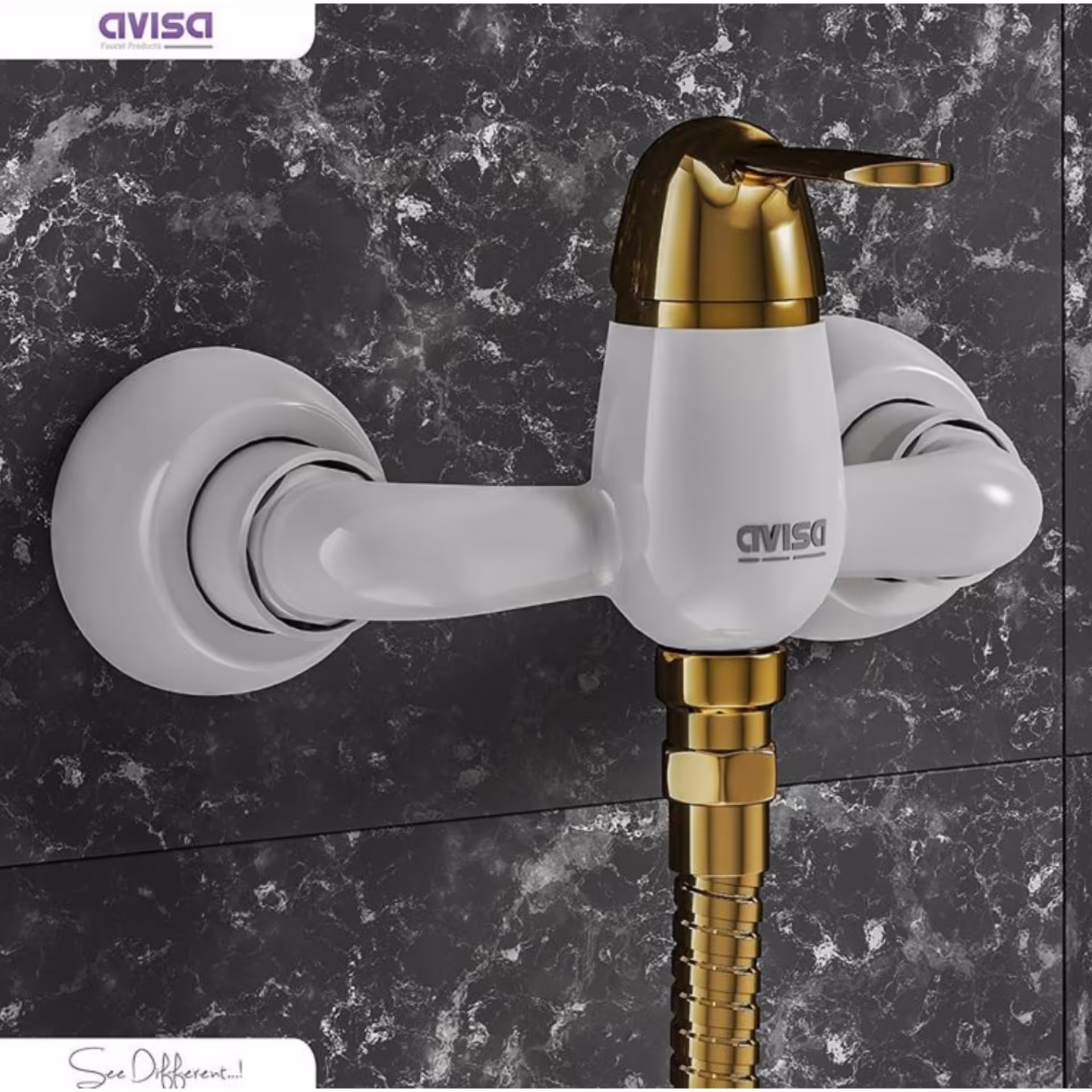 شیر توالت آویسا مدل نیکا سفید طلا