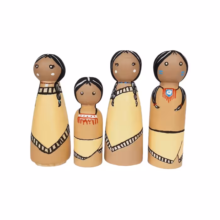 اسباب بازی چوبی مدل سرخپوست ها مجموعه 4 عددی