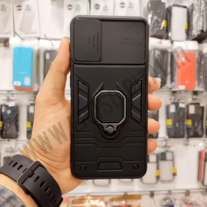 قاب ضد ضربه A50 / A50s / A30s محافظ لنز دار کشویی طرح بتمن - آبی سورمه ای