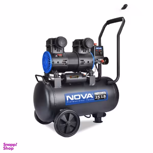 کمپرسور هوا سایلنت دو سیلندر نووا (Nova) مدل NTA-9125 حجم 25 لیتر