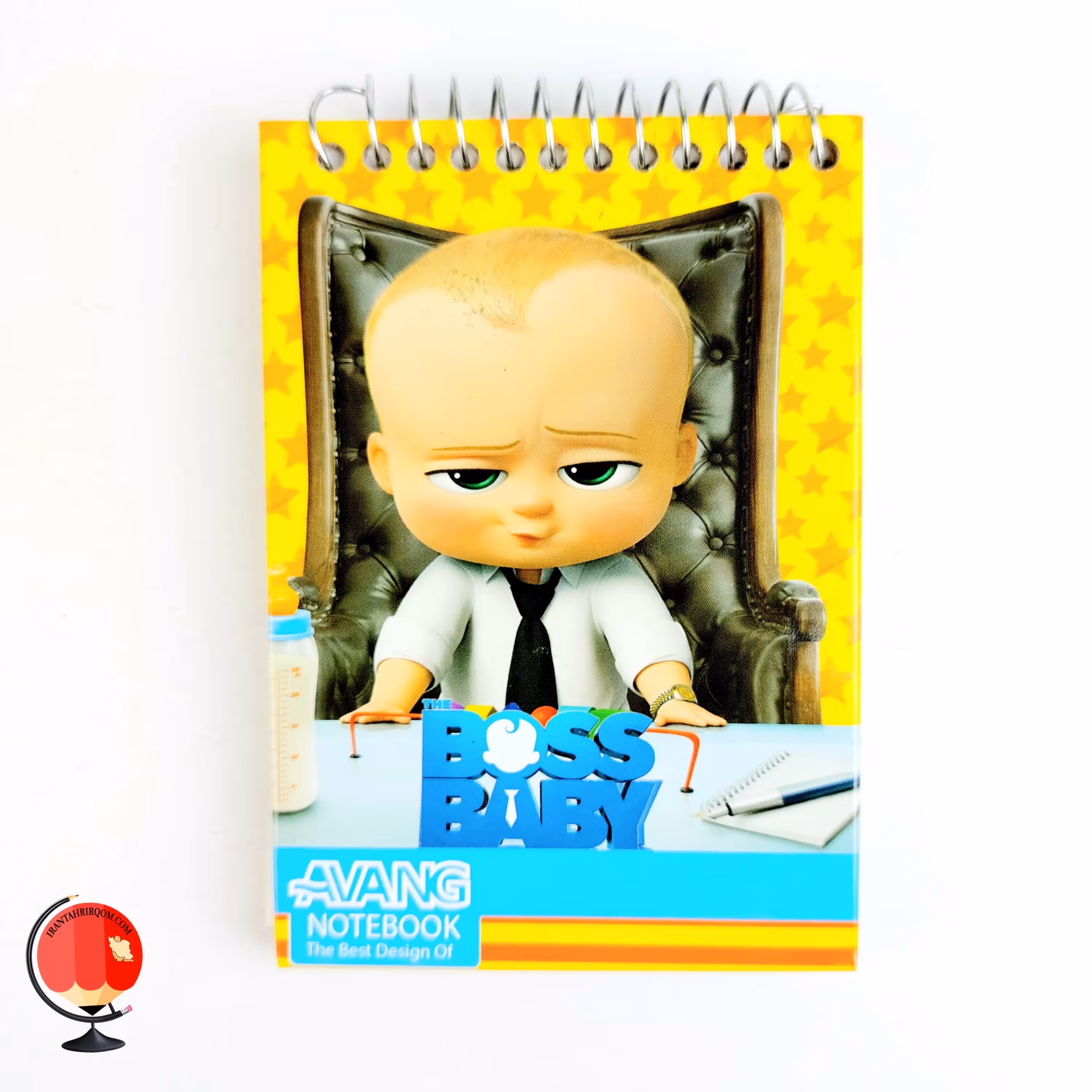 دفترچه 60 برگ سیمی آونگ جلد سخت طرح بچه رئیس کد 2597